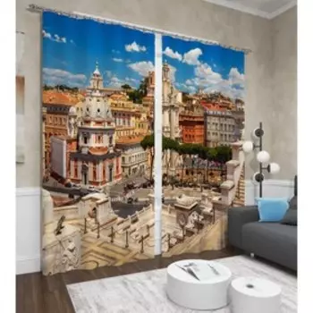 Фотошторы «Город в Венеции», размер145x260 см, 2 шт, блэкаут