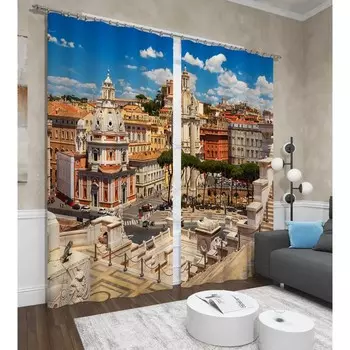 Фотошторы «Город в Венеции», размер145x260 см, 2 шт, блэкаут