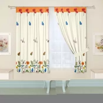 Фотошторы «Игривые бабочки», размер 145x160 см, 2 шт