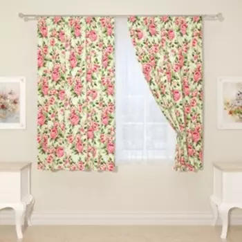 Фотошторы «Июньский пион», размер 145x160 см, 2 шт