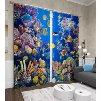 Фотошторы «Красное море», размер 145x260 см, 2 шт, блэкаут