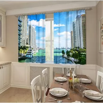 Фотошторы «Лазурная бухта», размер 145x160 см, 2 шт