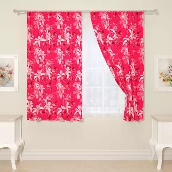 Фотошторы «Лилии фукси», размер 145x160 см, 2 шт