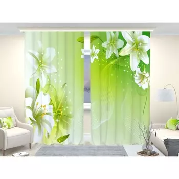 Фотошторы «Лилии», размер 150 × 260 см, димаут