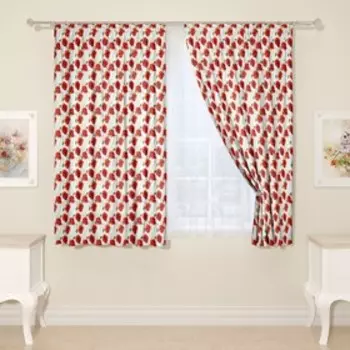 Фотошторы «Маки», размер 145x160 см, 2 шт