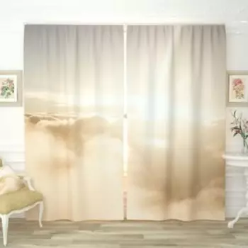 Фотошторы «Небесный рассвет», размер 150х260 см-2 шт., габардин