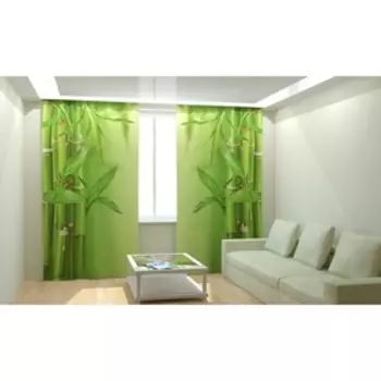 Фотошторы «Нежный бамбук», размер 150х260 см, габардин