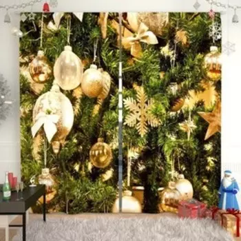 Фотошторы «Новогодняя коллекция 188», размер 150 х 260 см-2 шт, габардин