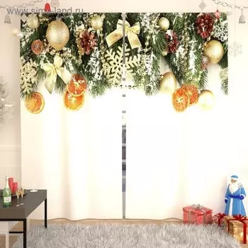 Фотошторы «Новогодняя коллекция 235», размер 150 х 260 см-2 шт, габардин