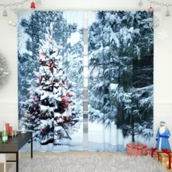 Фотошторы «Новогодняя коллекция 82», размер 150х260 см, габардин