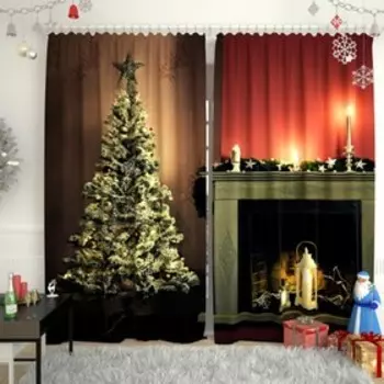 Фотошторы «Новогодняя коллекция 92», размер 150х260 см, габардин