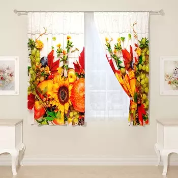 Фотошторы «Осенние дары», размер 145x160 см, 2 шт