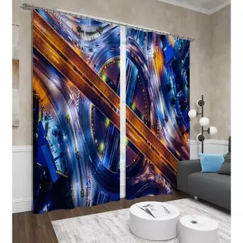 Фотошторы «Пересечение», размер 145x260 см, 2 шт, блэкаут