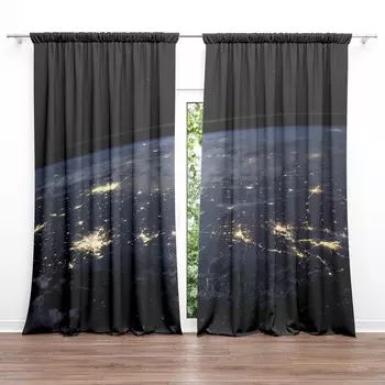 Фотошторы портьерные, размер 145x260 см, 2 шт., блэкаут