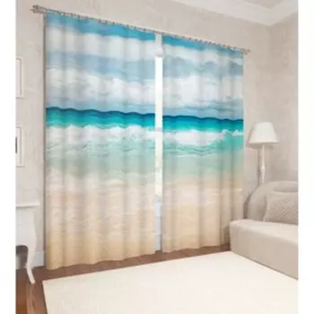 Фотошторы «Прибой», размер 145x260 см, 2 шт, блэкаут