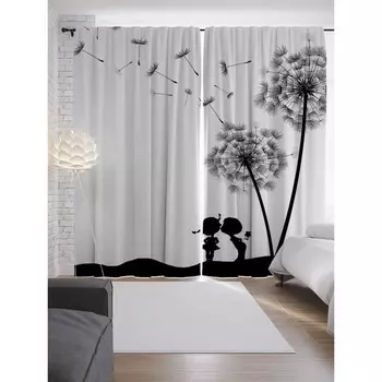 Фотошторы «Романтика у одуванчиков», сатен, размер 145х265 см, 2 шт