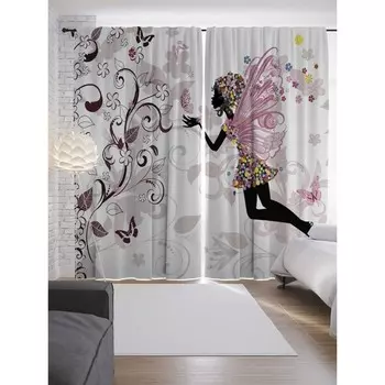 Фотошторы «Цветущая фея», сатен, размер 145х265 см, 2 шт