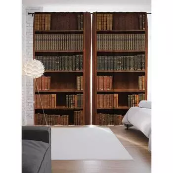 Фотошторы «Книжный набор», сатен, размер 145х265 см, 2 шт