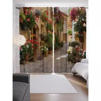 Фотошторы, размер 145х265 см, сатен