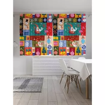 Фотошторы «Праздник в красках», сатен, размер 145х180 см, 2 шт