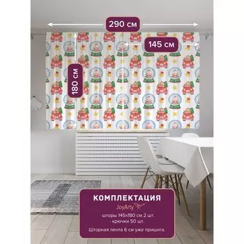 Фотошторы «Сказочные котики», сатен, размер 145х180 см, 2 шт