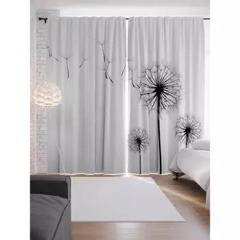 Фотошторы «Грустные одуванчики», сатен, размер 145х265 см, 2 шт