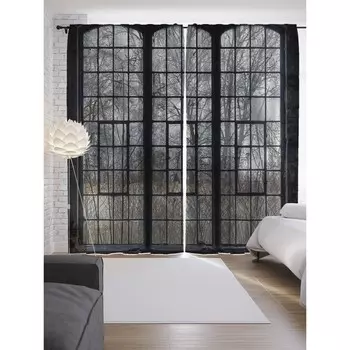 Фотошторы «Вид из окна», сатен, размер 145х265 см, 2 шт