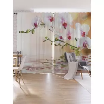 Фотошторы «Нежная орхидея», оксфорд, размер 170х265 см, 2 шт