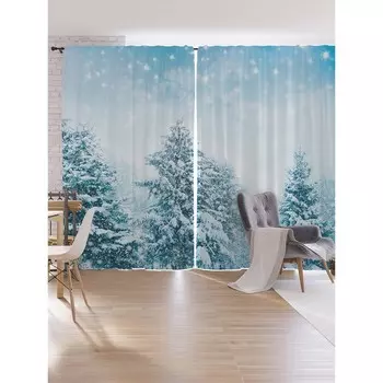 Фотошторы «Зима в лесу», оксфорд, размер 170х265 см, 2 шт