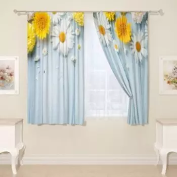 Фотошторы «Садовые цветы», размер 145x160 см, 2 шт