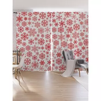 Фотошторы «Снежинки зимой», оксфорд, размер 170х265 см, 2 шт