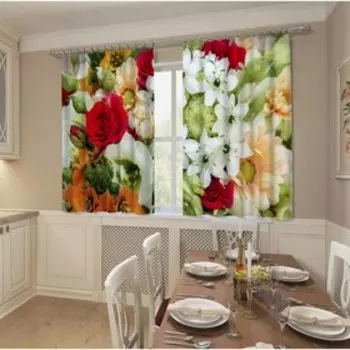 Фотошторы «Свадебный букет», размер 145x160 см, 2 шт