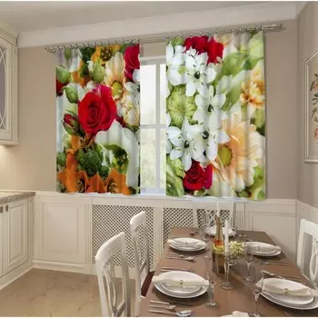 Фотошторы «Свадебный букет», размер 145x160 см, 2 шт