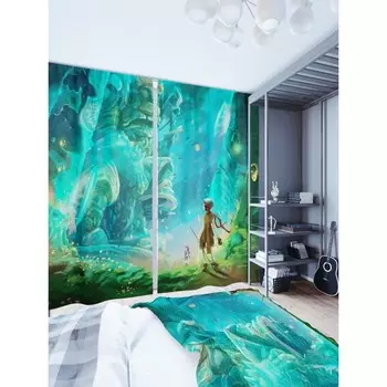 Фотошторы «Таинственная пещера», размер 150 × 260 см, димаут