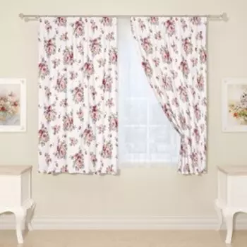 Фотошторы «Васильки и розы», размер 145x160 см, 2 шт