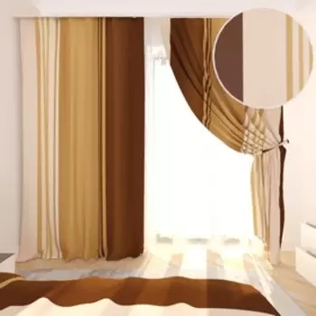 Фотошторы «Вероника», размер 150х260 см, габардин