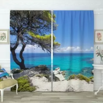 Фотошторы «Вид на океан», размер 150х260 см-2 шт., габардин