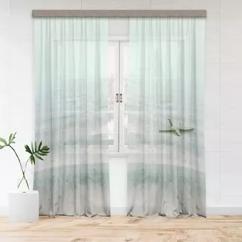 Фотошторы вуаль «Бирюзовое море», размер 145x260 - 2 шт