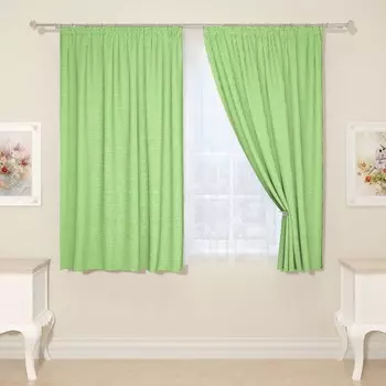 Фотошторы «Зелёная клетка», размер 145x160 см, 2 шт