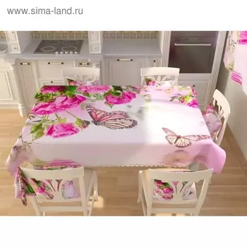 Фотоскатерть «Бабочки у воды», размер 145 145 см, габардин