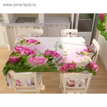 Фотоскатерть «Букет алых роз», размер 145 145 см, габардин