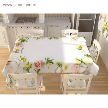 Фотоскатерть «Цветочное окно», размер 145 200 см, габардин