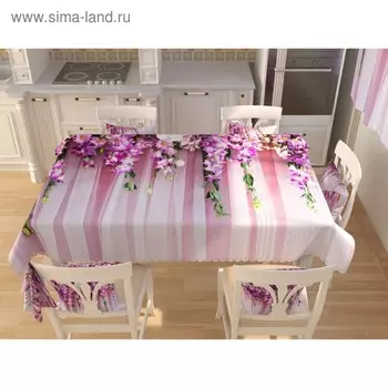 Фотоскатерть «Цветочный водопад», размер 145 145 см, габардин