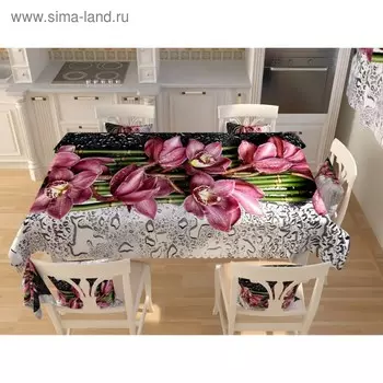 Фотоскатерть «Цветы после дождя», размер 145 200 см, габардин