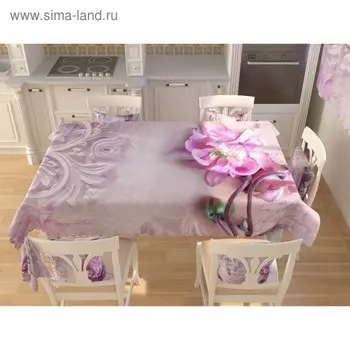 Фотоскатерть «Фреска с цветком 2», размер 145 145 см, габардин