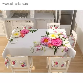 Фотоскатерть «Композиция из цветов», размер 145 200 см, габардин