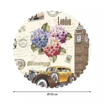 Скатерть на стол «Лондон», круглая, сатен, d = 150 см