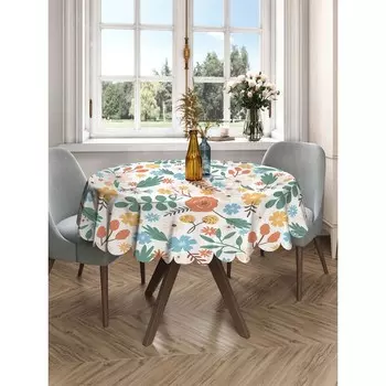 Скатерть на стол «Луг цветов», круглая, сатен, d = 150 см