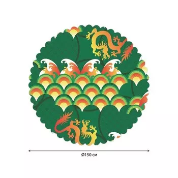 Скатерть на стол «Огненные драконы», круглая, сатен, d = 150 см