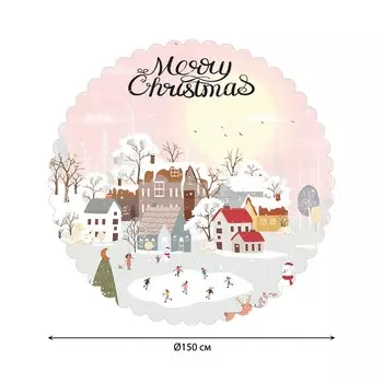 Скатерть на стол «Утро в Рождество», круглая, сатен, d = 150 см